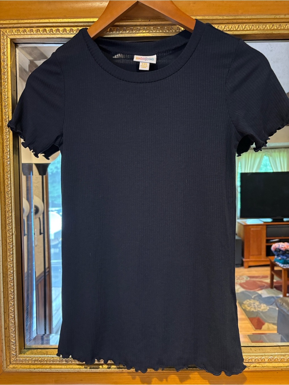 LuLaRoe Navy Ribbed Tee - Size XXS